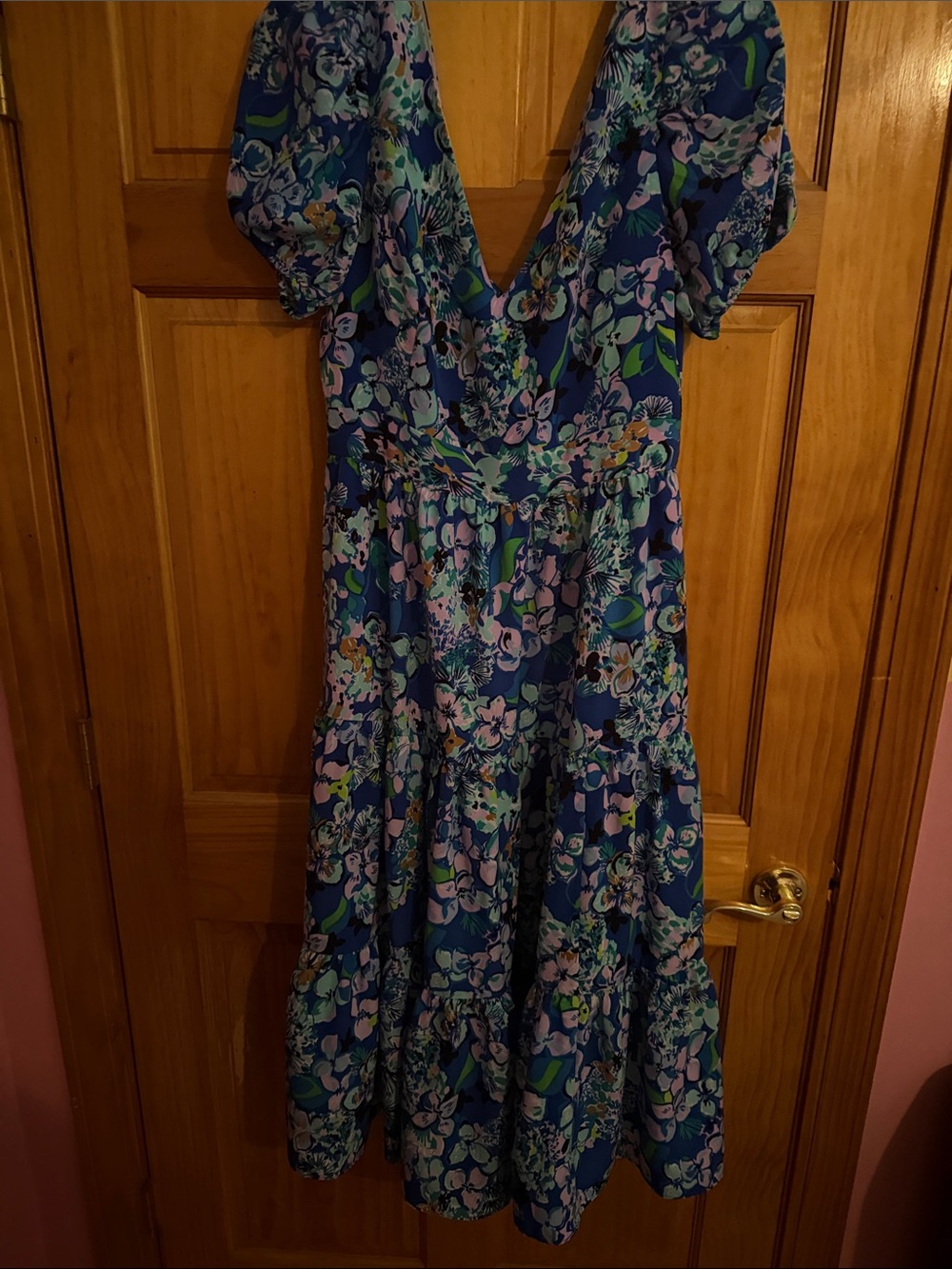 Lilly Pulitzer Blue Floral Maxi Dress - Picture 1 of 2